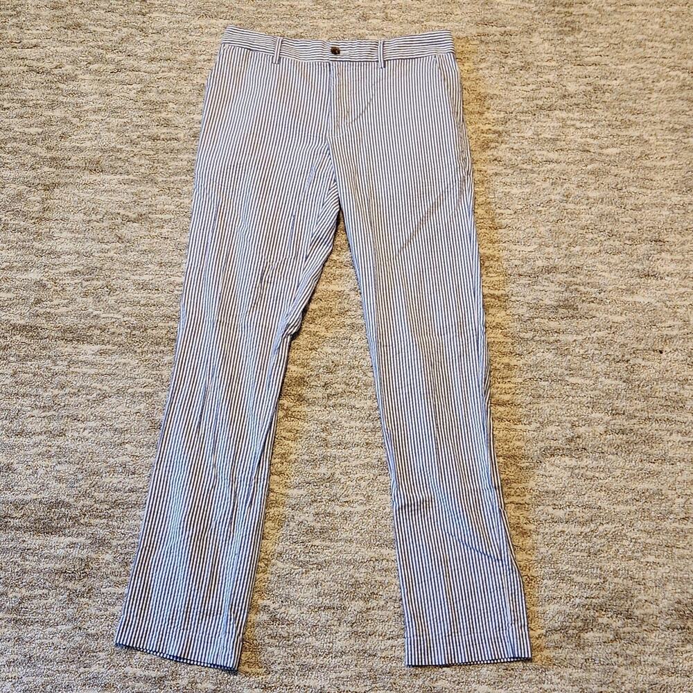 Polo Ralph Lauren Seersucker Pants Boys 29x29 Blue Stripe Chino Cotton Beach